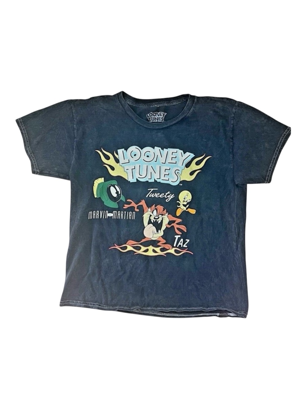 Vintage Looney Tunes Youth T-Shirt Daffy Bugs Bunny Taz Tweety Marvin Size 9/10